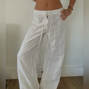 Mango Cream Drawstring Pants